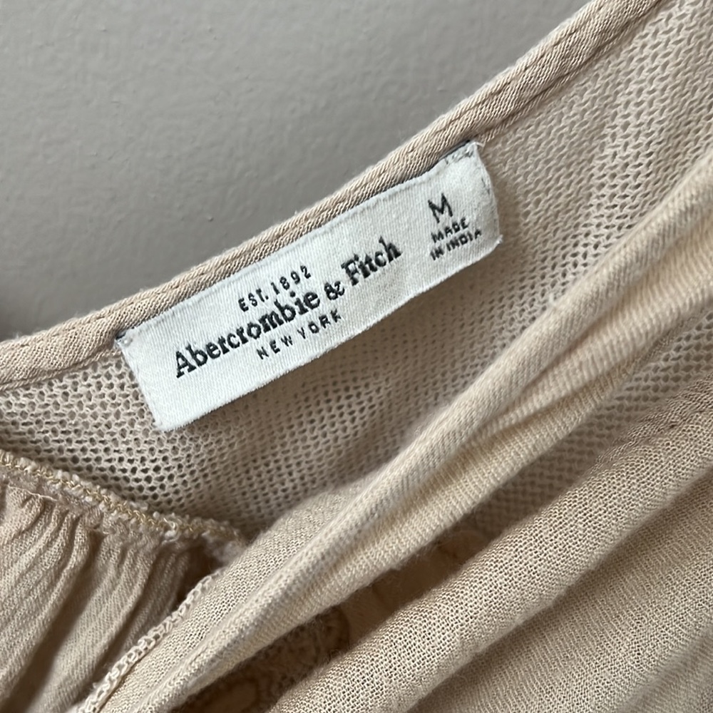 Abercrombie & Fitch Beige Embroidered Tank Top - Picture 3 of 5